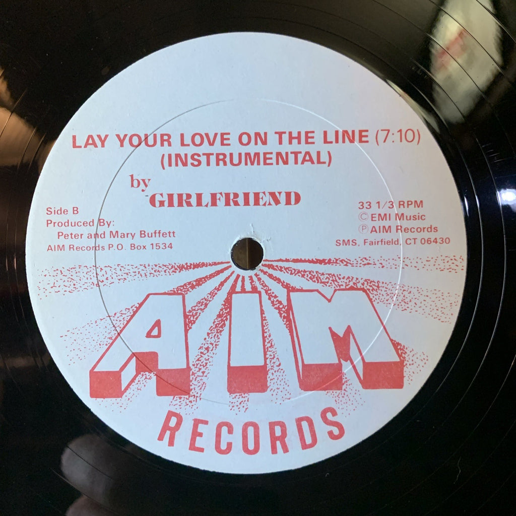Girlfriend – Lay Your Love On The Line - AIM Records – AIM 12104 - 12” Promo NM