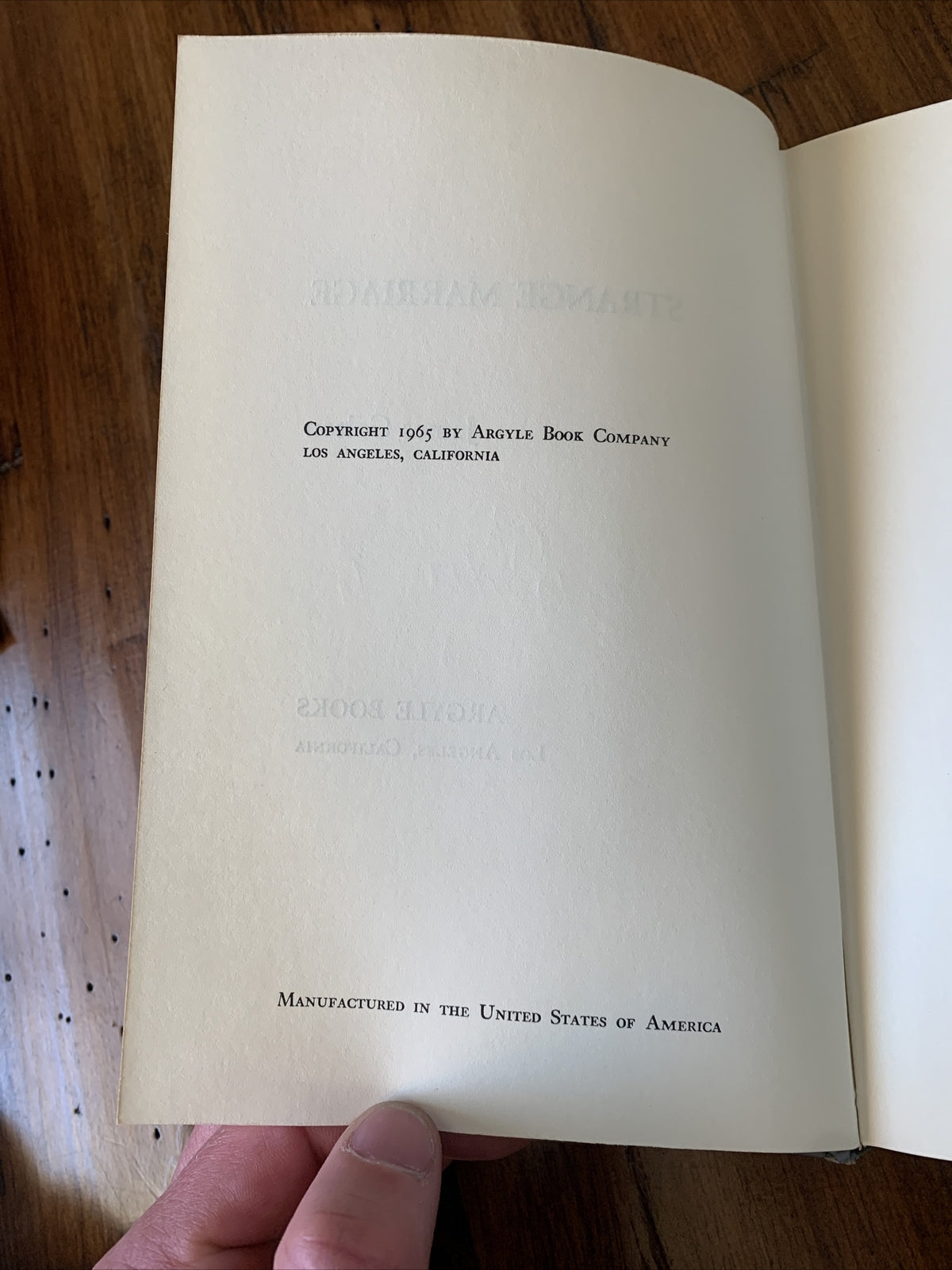 Strange Marriage - James Colton - Signed 1st Edition 1965