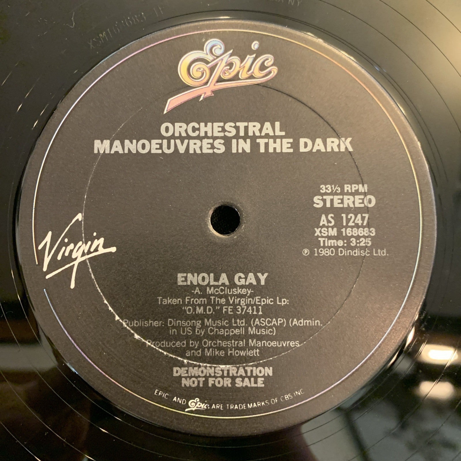 Orchestral Manoeuvres In The Dark – Enola Gay -  Epic ‎– AS 1247 - 12” Promo NM+