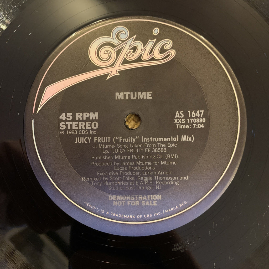 Mtume ‎– Juicy Fruit -  Epic ‎– AS 1647 - 12” Promo - NEAR MINT+