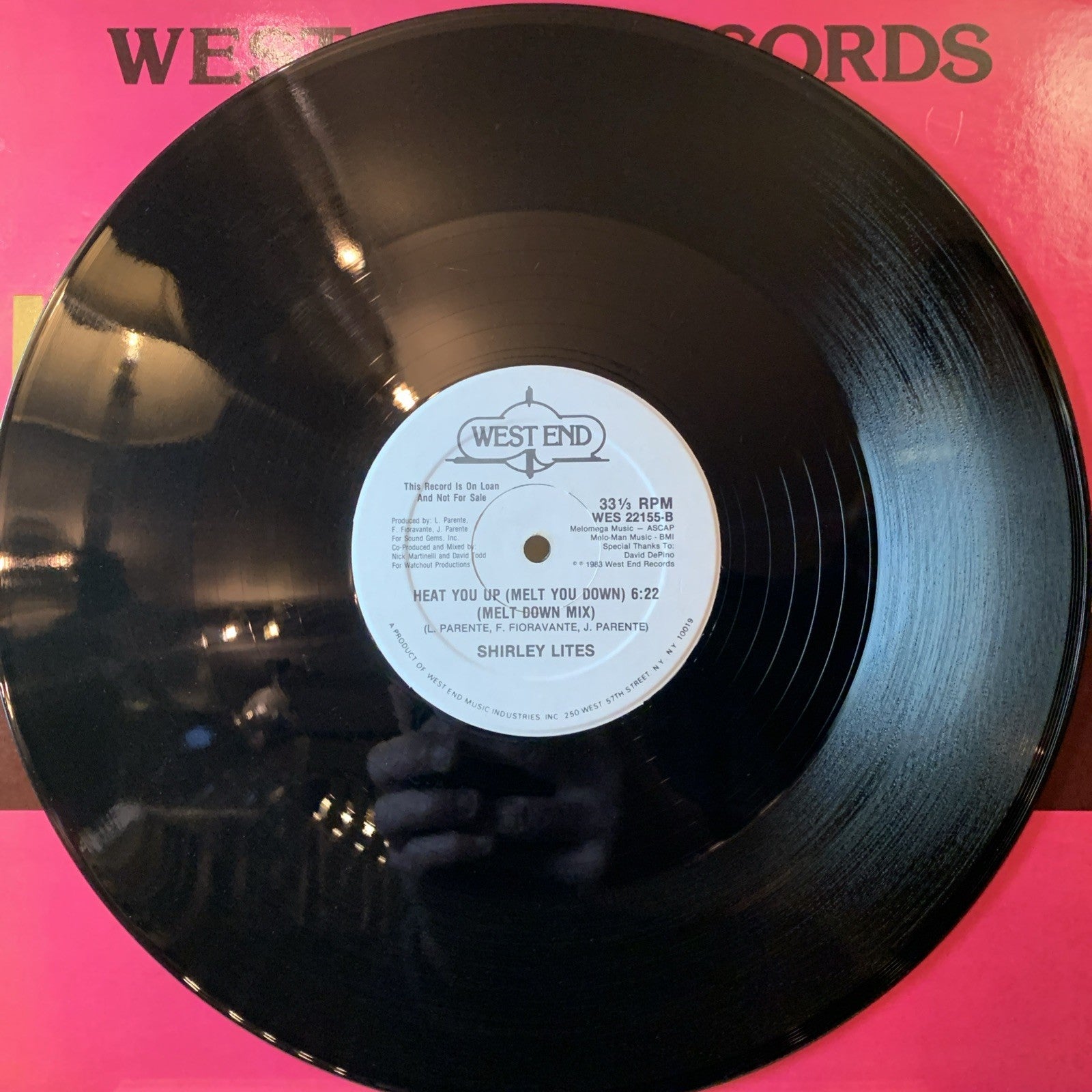 Shirley Lites ‎– Heat You Up (Melt You Down) -  West End Records ‎– 12” Promo EX