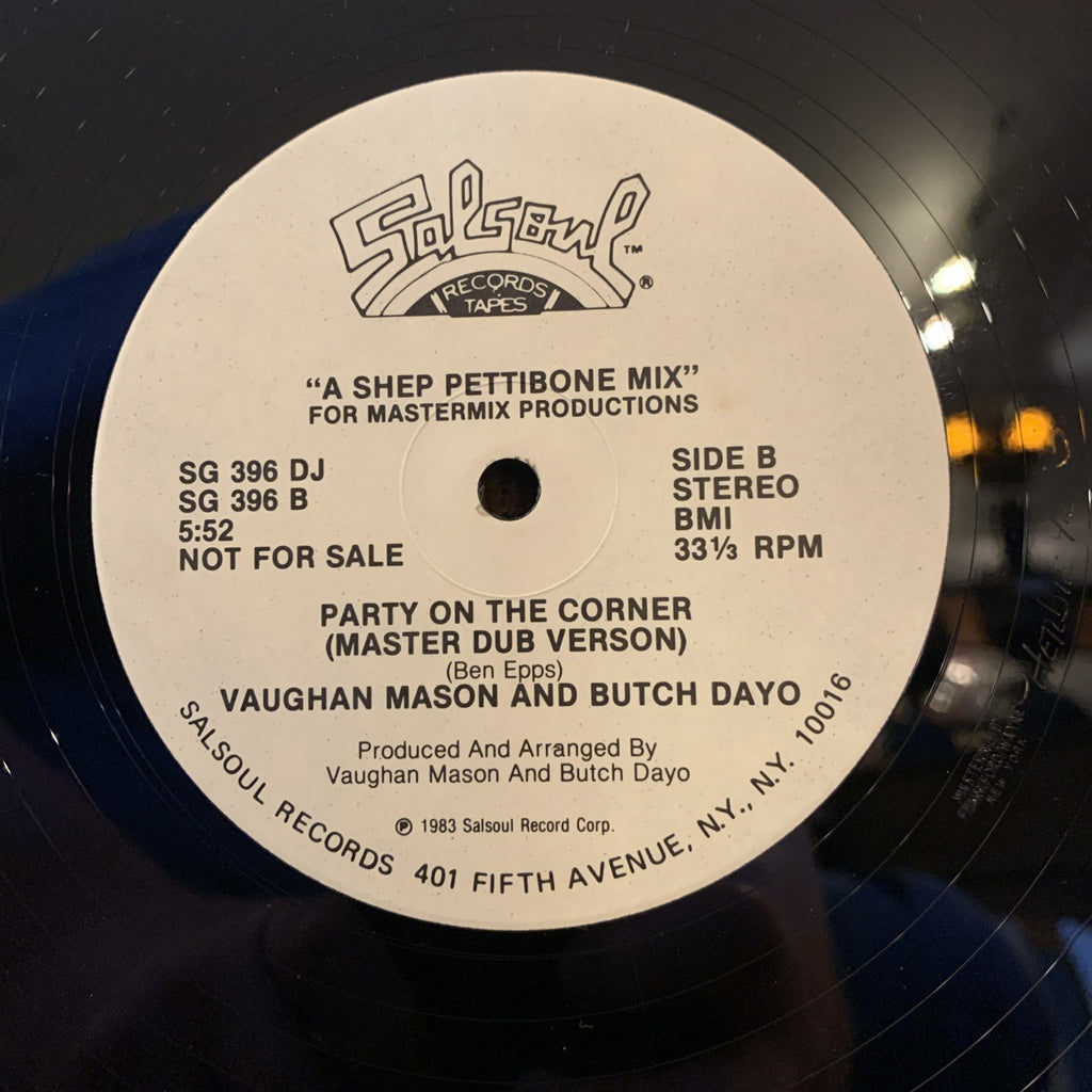 Vaughan Mason And Butch Dayo ‎– Party On The Corner - Salsoul - 12” Promo - NM+