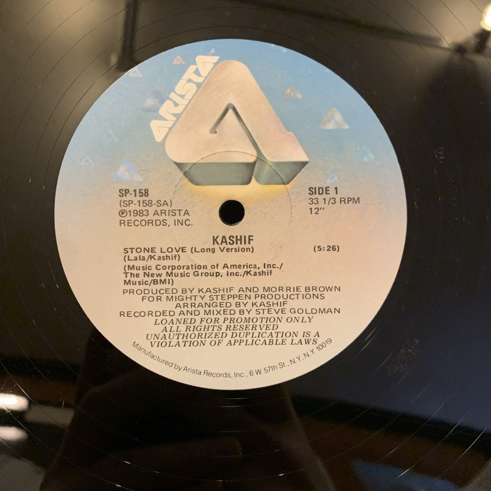 Kashif – Stone Love - Arista – SP-158 - Gold Promo - Hype Sticker - NEAR MINT+