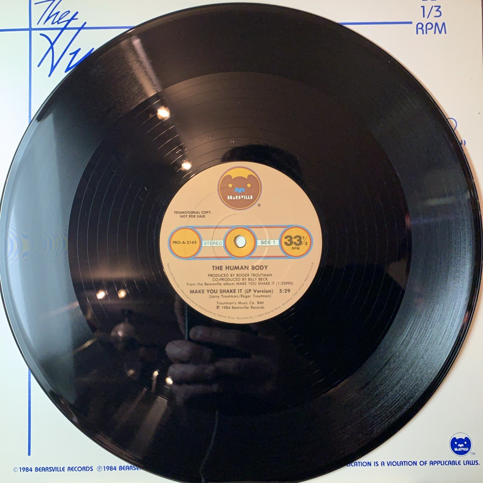 The Human Body – Make You Shake It - Bearsville ‎– PRO-A-2143 - Promo - NM (M-)