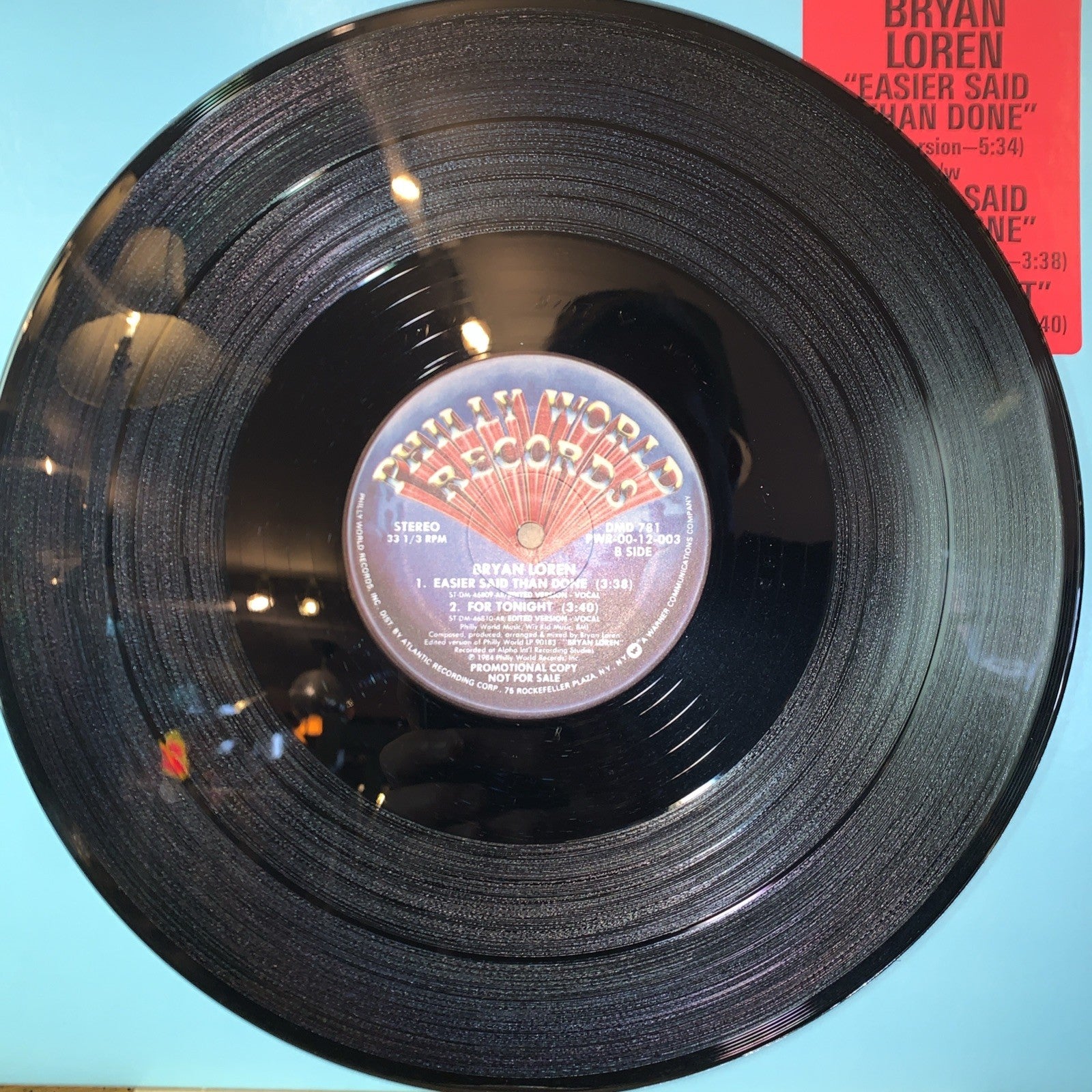 Bryan Loren – Easier Said Than Done - Philly World Records - 12” Promo - NM (M-)