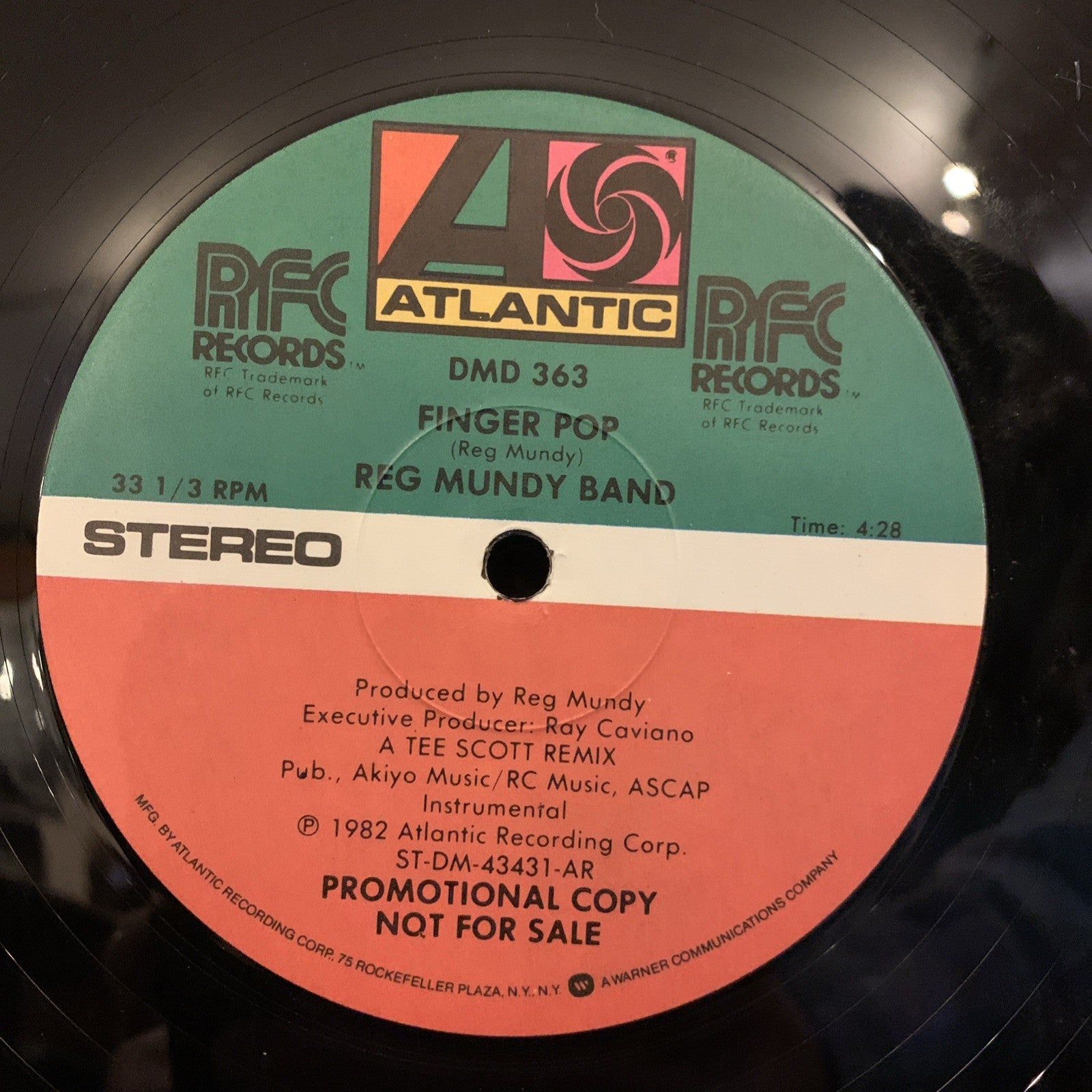 Reg Mundy Band – Finger Pop - Atlantic – DMD 363 - 12” Promo - NEAR MINT+