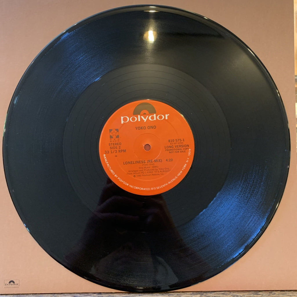 YOKO ONO  12" Walking On Thin Ice PROMO  w/ Lyrics - Never Say Goodbye PROM0