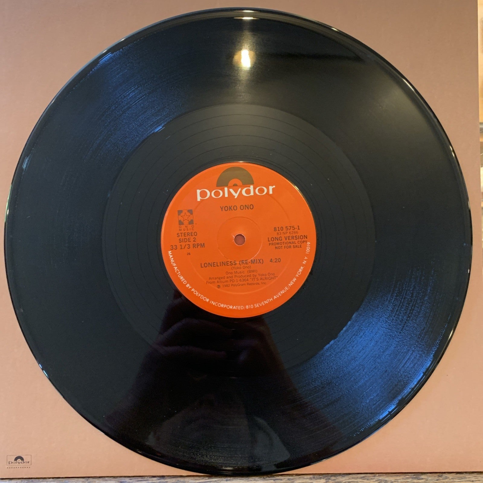 YOKO ONO  12" Walking On Thin Ice PROMO  w/ Lyrics - Never Say Goodbye PROM0