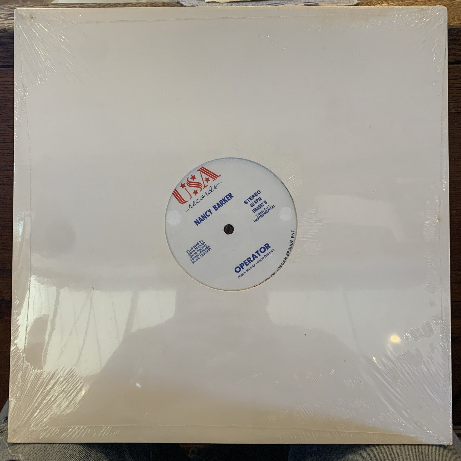Nancy Barker - Operator - 12” SINGLE Vinyl Record Album - Sealed + Hype Sticker