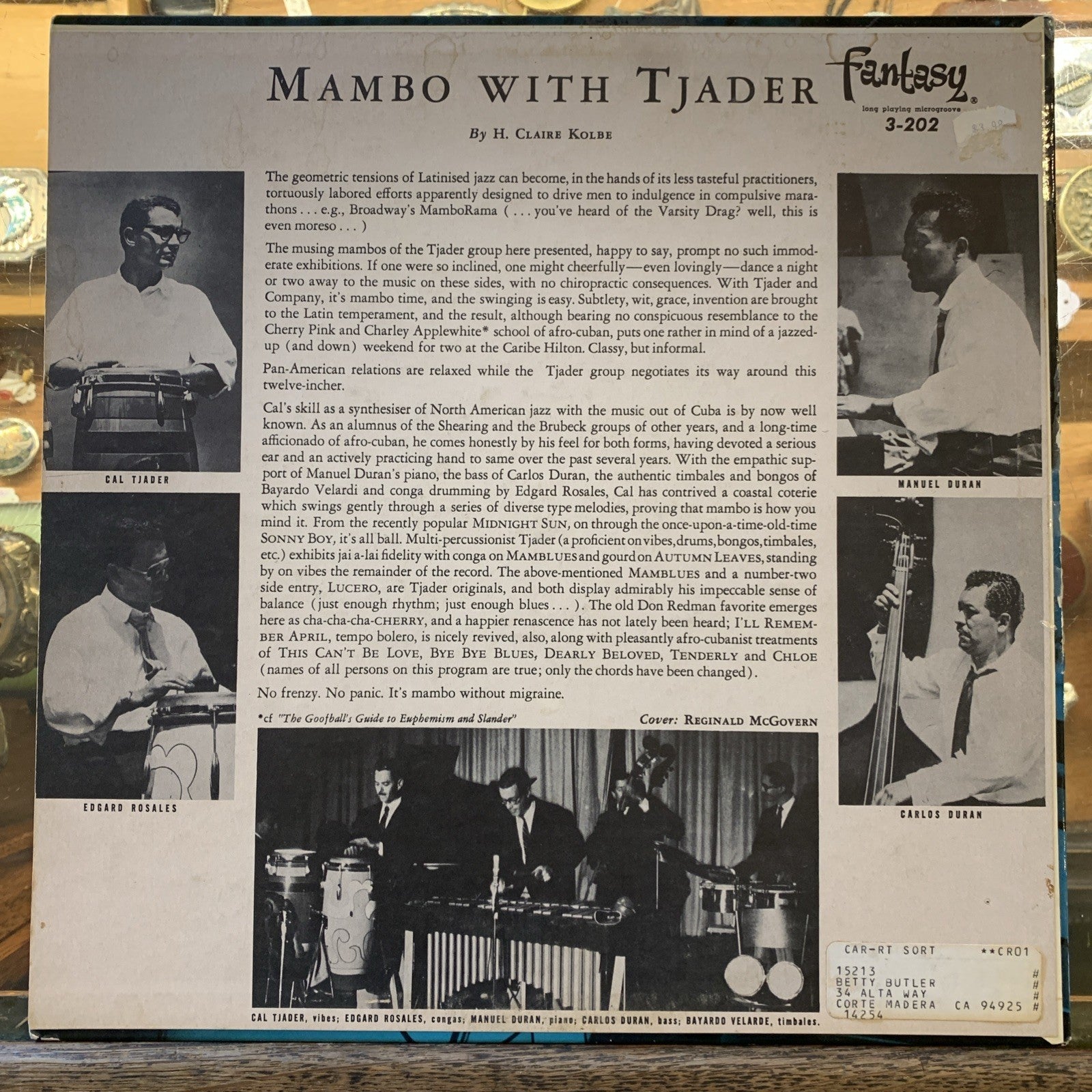 Cal Trader Vinyl Lot - Mambo With Tjader 1955 Mono Red Disc - Cal Tjader Quartet