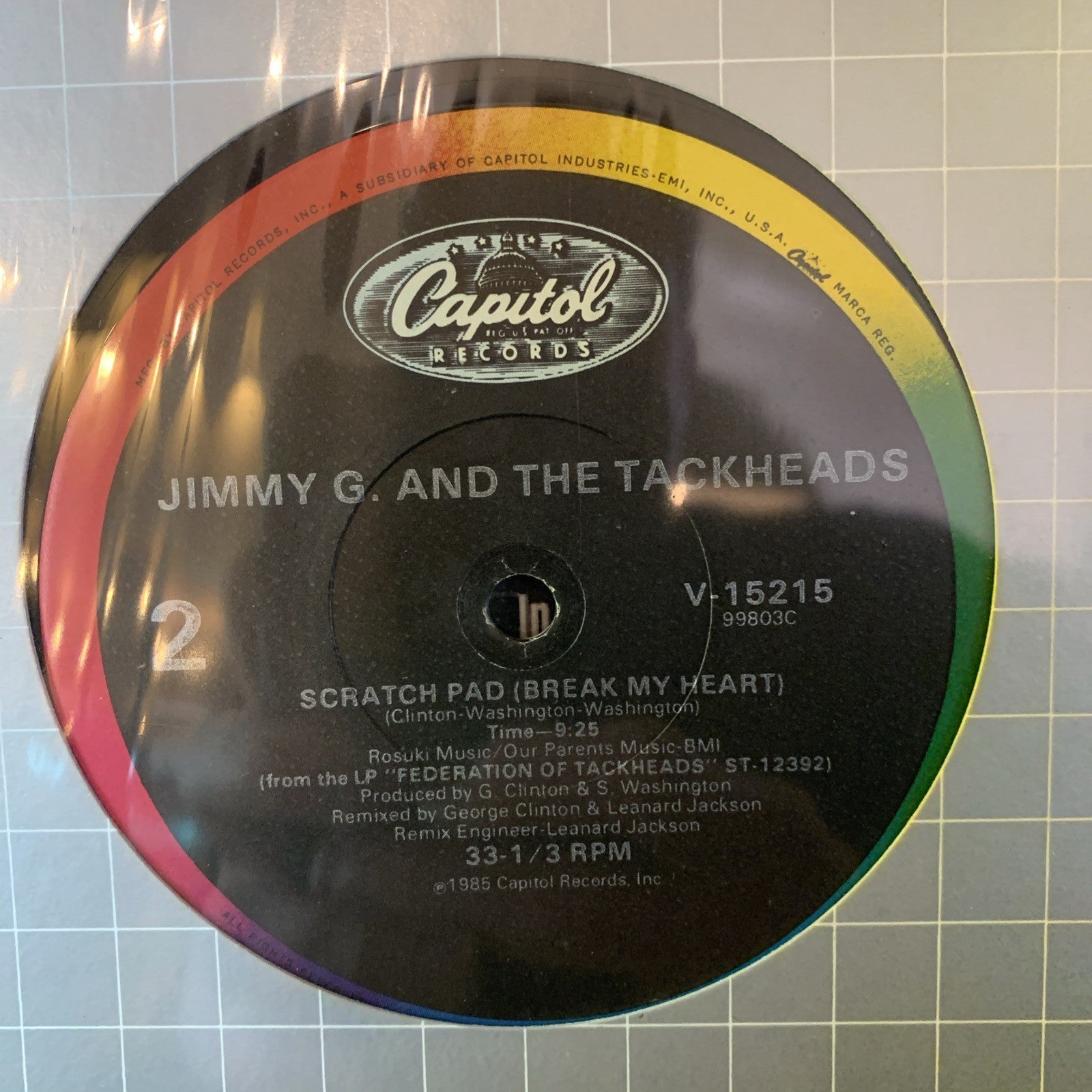 Jimmy G. And The Tackheads ‎– Break My Heart - 12” Gold Stamp Promo NM/NM