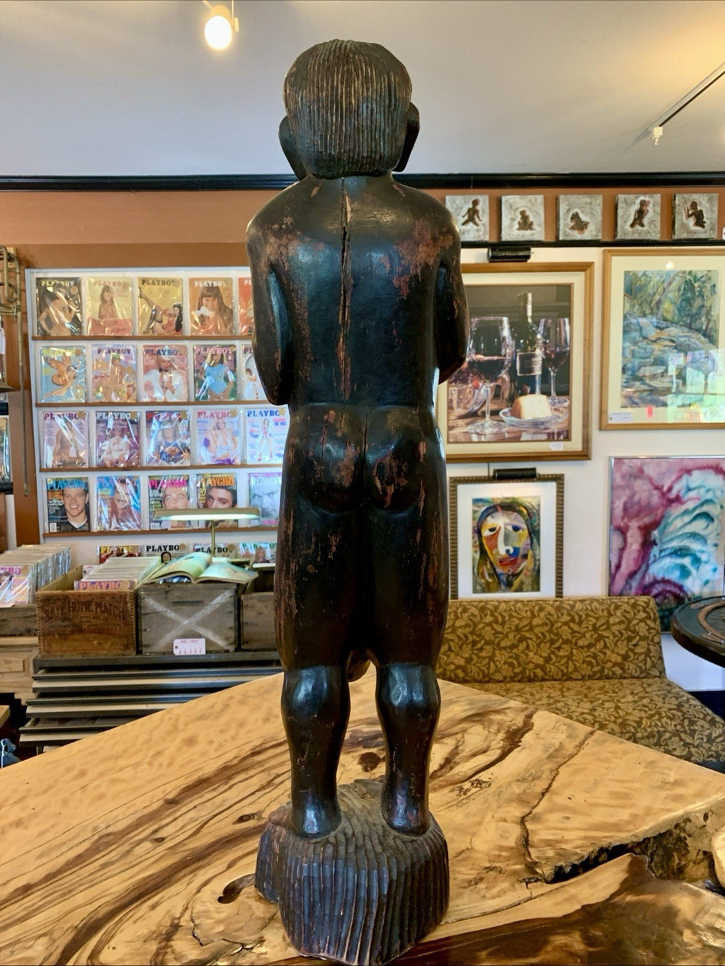 African Tribal Head Hunter Phallic Sculpture - 28” - ‘Long Dong’