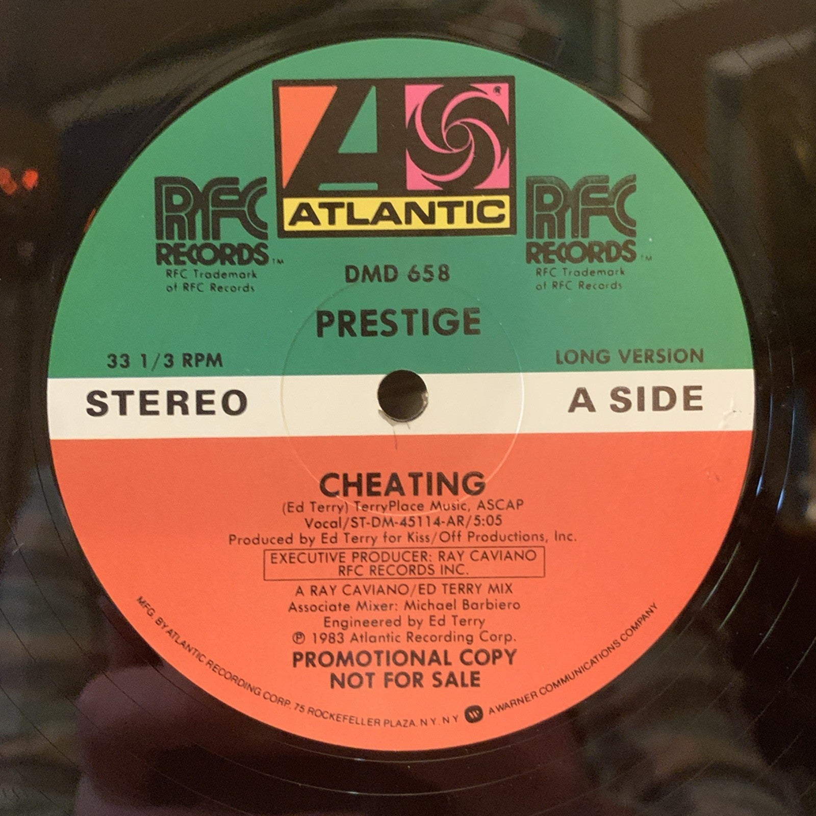 Prestige ‎– Cheating -  Atlantic ‎– DMD 658 - Hype Sticker - Promo - NM+