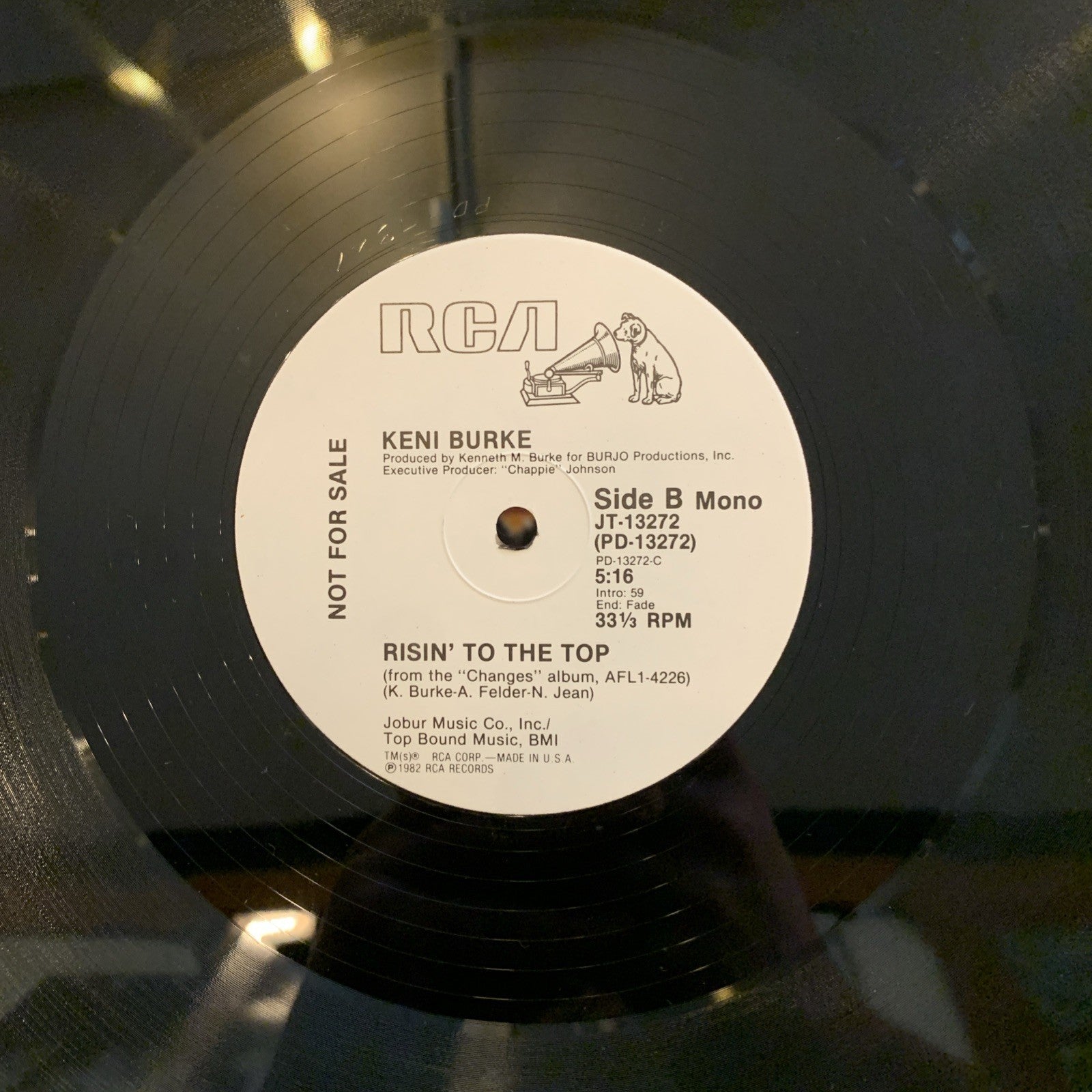 Keni Burke ‎– Risin' To The Top - RCA Jt-13272 - White Label Promo - Near Mint+