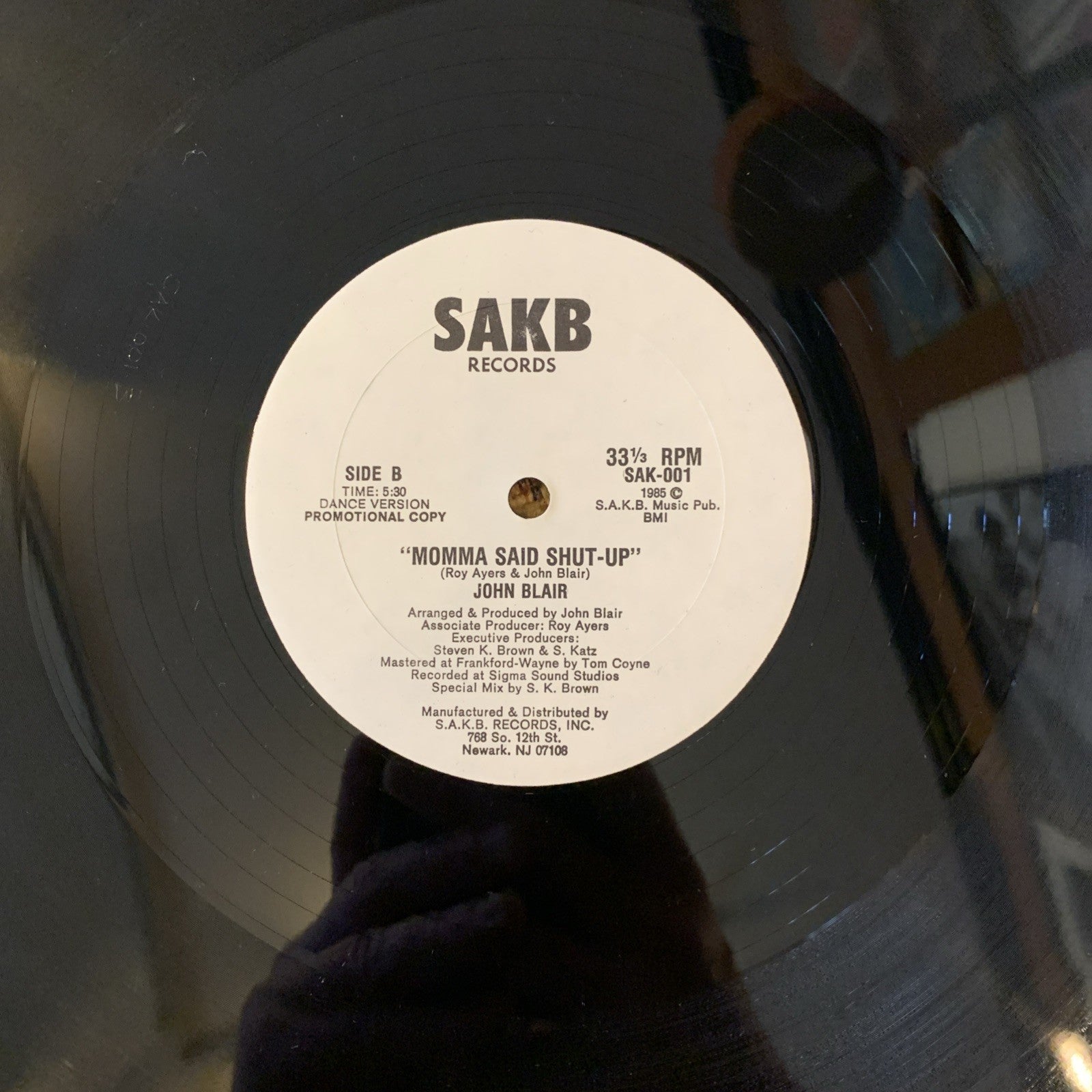 John Blair – Momma Said Shut-Up - Sakb Records SAK-001 - 12” Promo NEAR MINT+