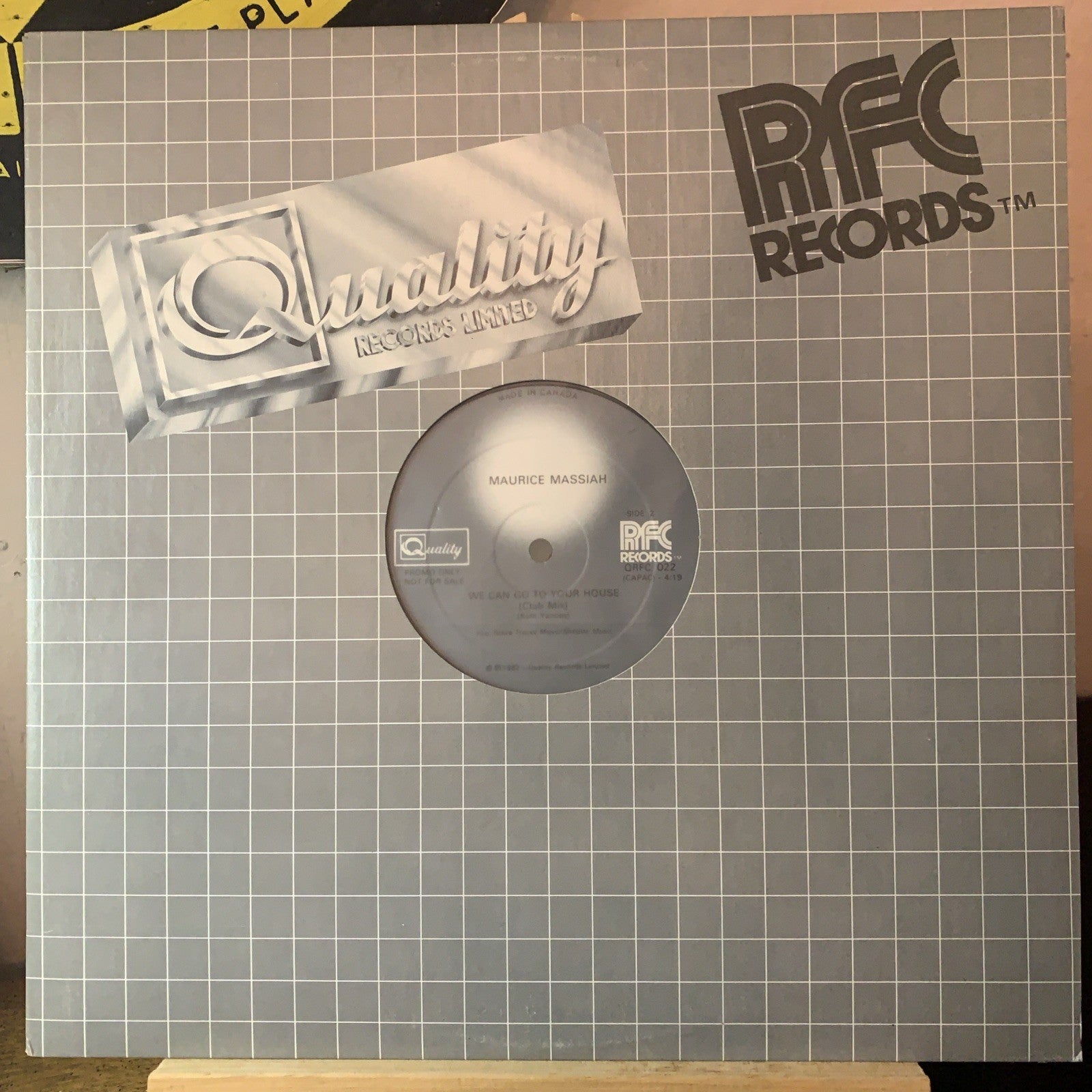 Maurice Massiah ‎– We Can Go To Your House -  Quality ‎– QRFC 022 - 12” Promo NM