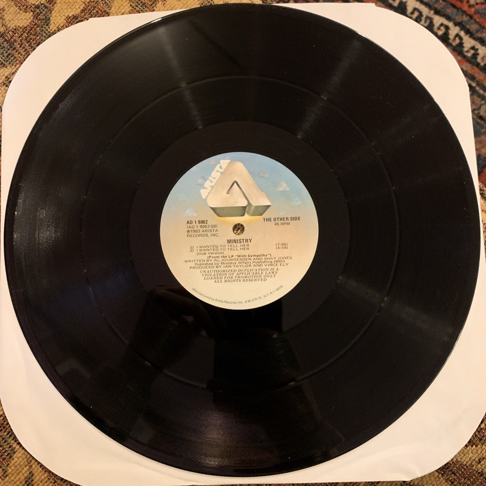 Ministry – Revenge - Arista – AD 1 9062 - Gold Promo - NM+