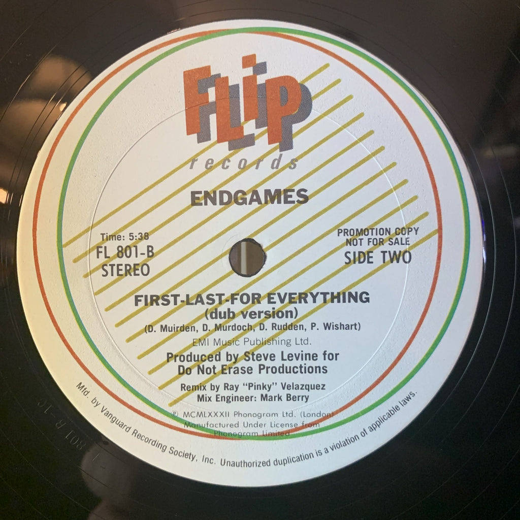 Endgames – First-Last-For Everything - Flip Records – FL 801 - 12” Promo NM(M-)