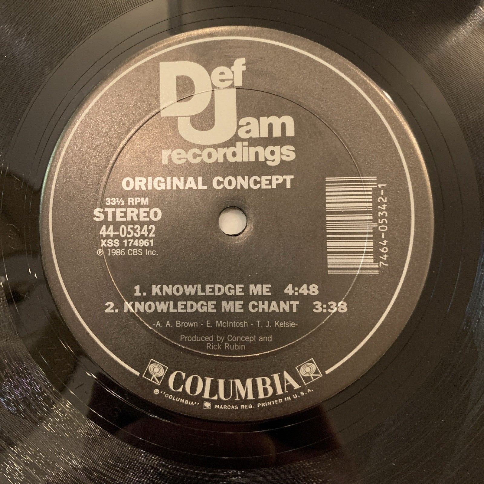 Original Concept ‎– Can You Feel It? / Knowledge Me - Def Jam - 12” Promo - NM+