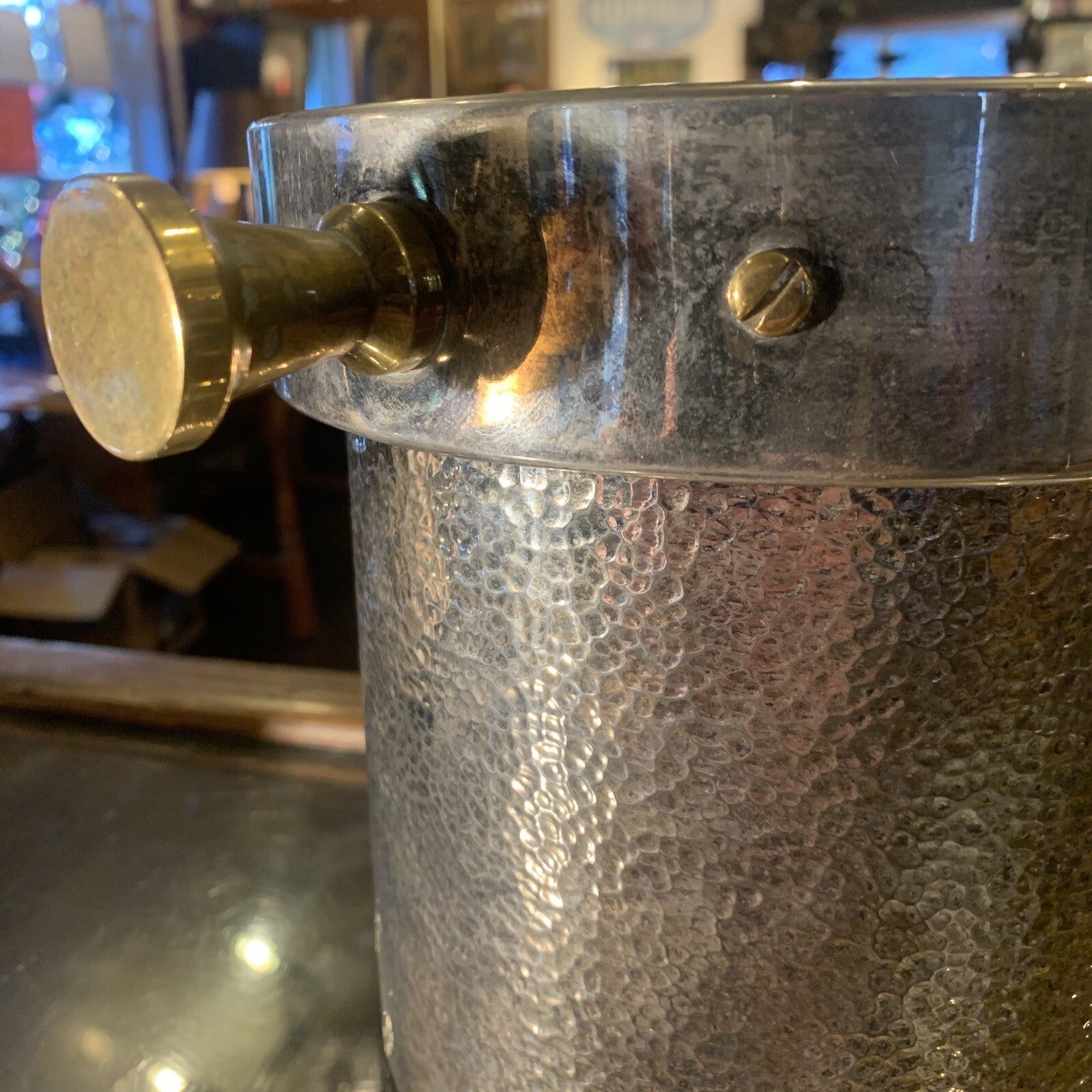 Rare Mid-Century Mexican Hand Forged Silver Ice Bucket
