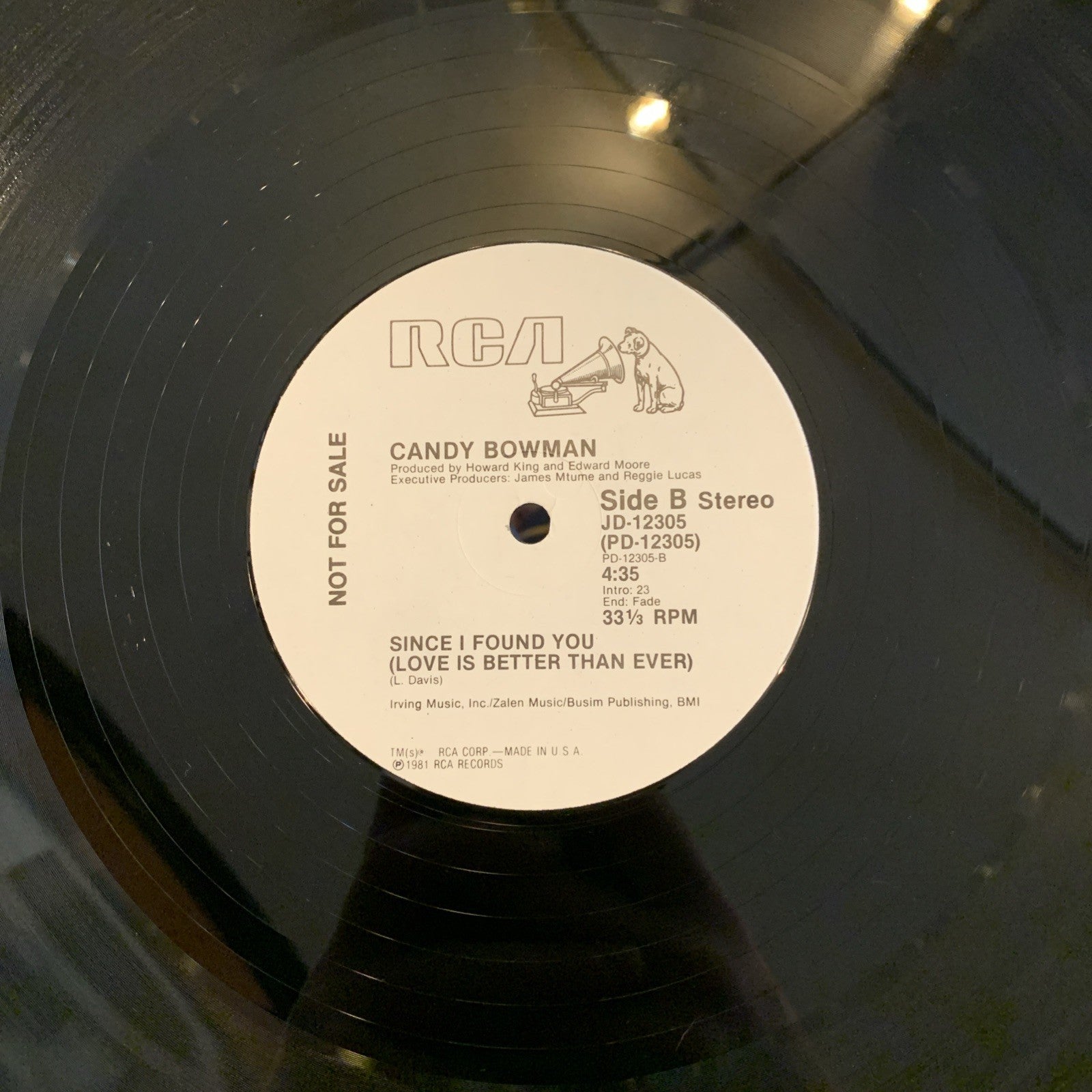 Candy Bowman – I Wanna Feel Your Love - 12” Promo RCA JD-12305 - Near Mint+