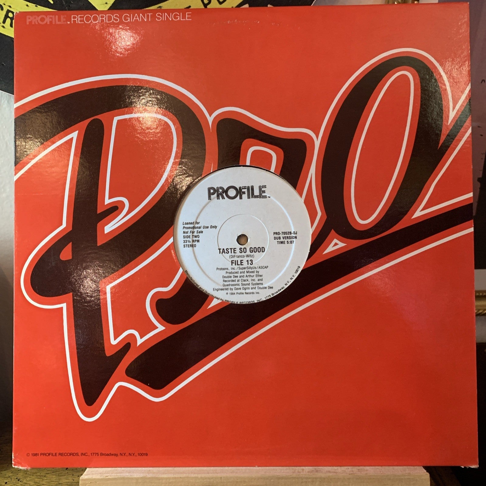 File 13 – Taste So Good - Profile Records – PRO-7052 DJ - 12” Promo - NM (M-)