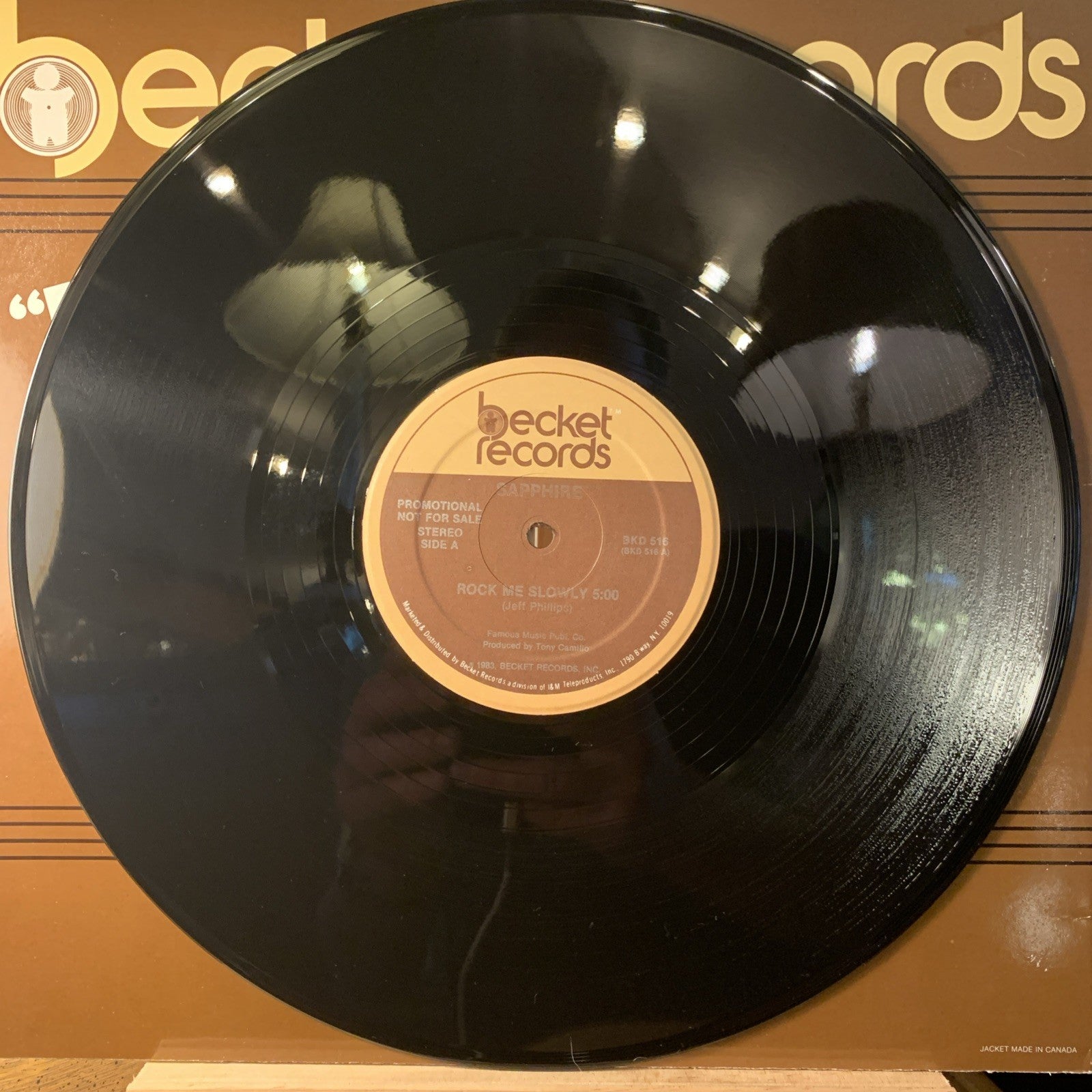 Sapphire – Rock Me Slowly / Make Love To The Music - 12” Promo - NEAR MINT+