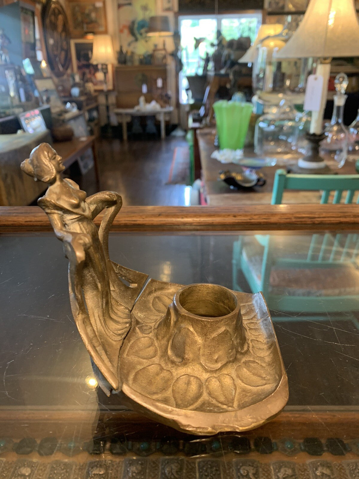 Bronze Cast Victorian Ink Well
