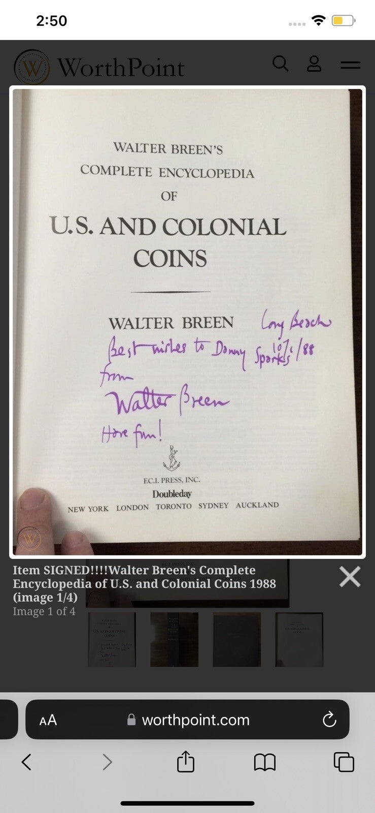 J.Z. Eglinton aka Walter Breen - Greek Love - Signed First Edition 1964