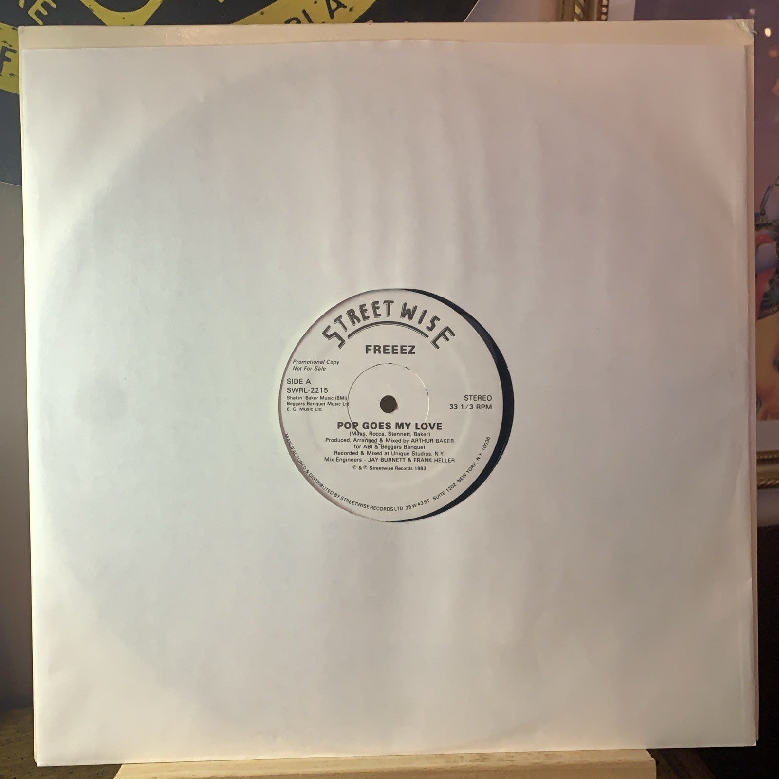 Freeez ‎– Pop Goes My Love -  Streetwise ‎– SWRL-2215 - 12” Promo - NM(M-)